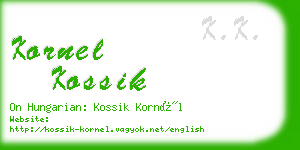 kornel kossik business card